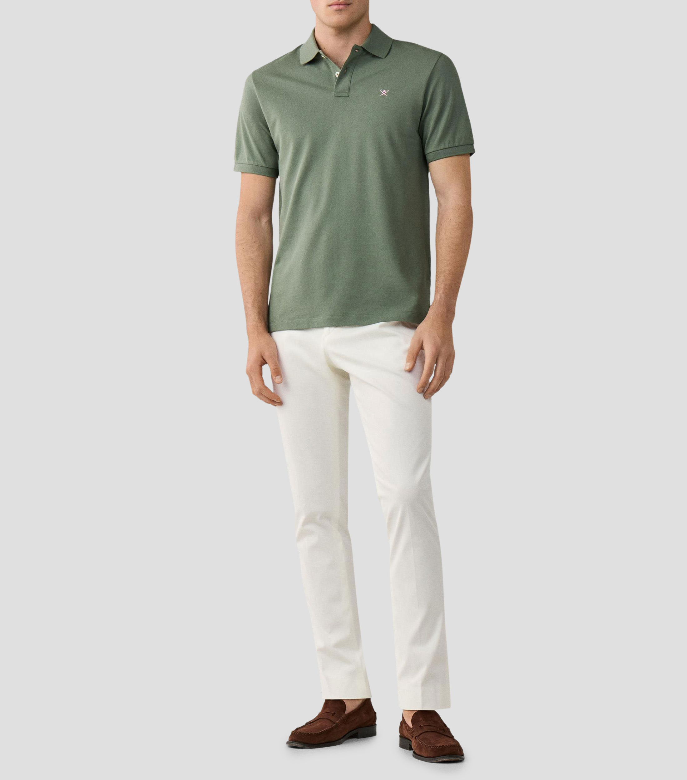 Playera polo manga corta lisa Hombre